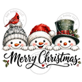 Merry Christmas Snowman Trio — watermarked preview