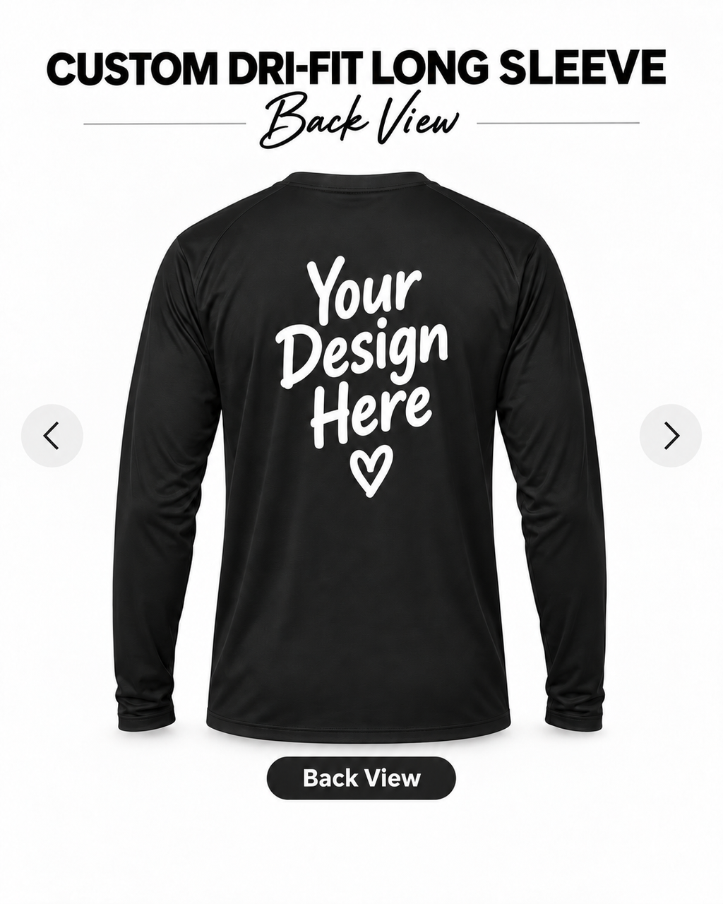 Custom Dri-Fit Long Sleeve back view