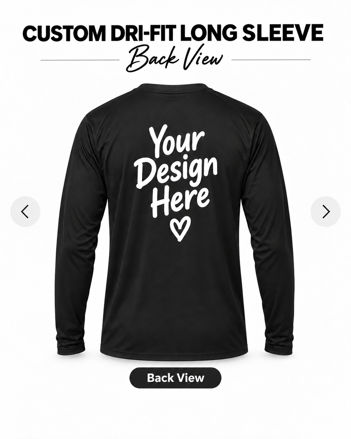 Custom Dri-Fit Long Sleeve back view