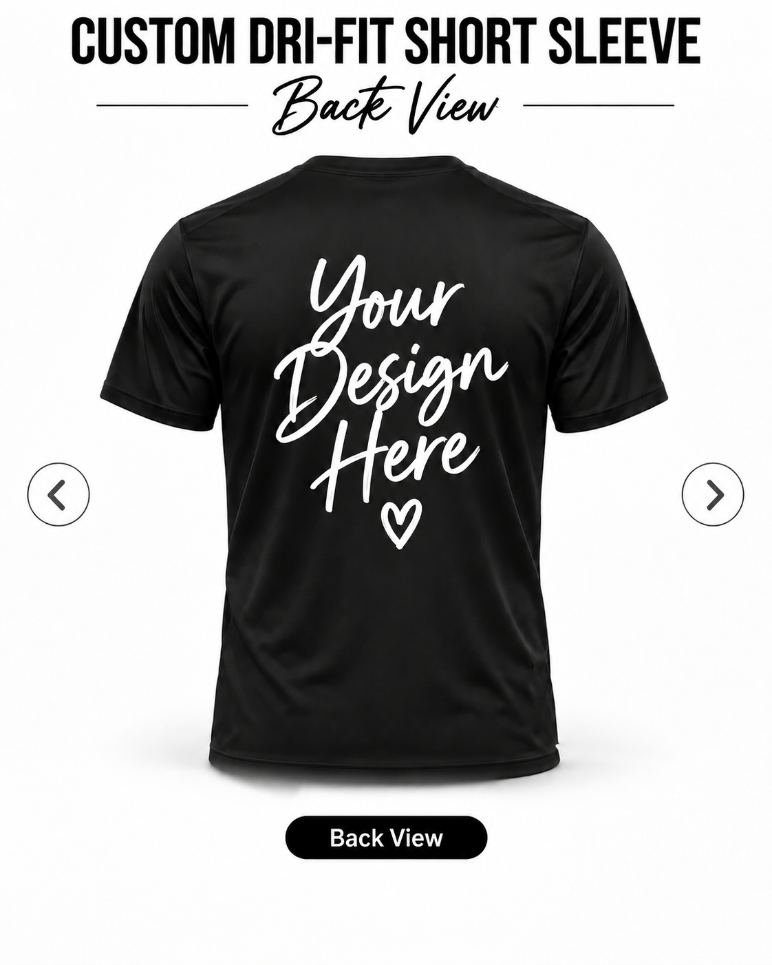 Custom Dri-Fit Short Sleeve back view