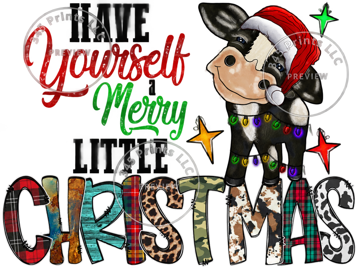 Have Yourself a Merry Little Christmas Cow — circular watermark preview