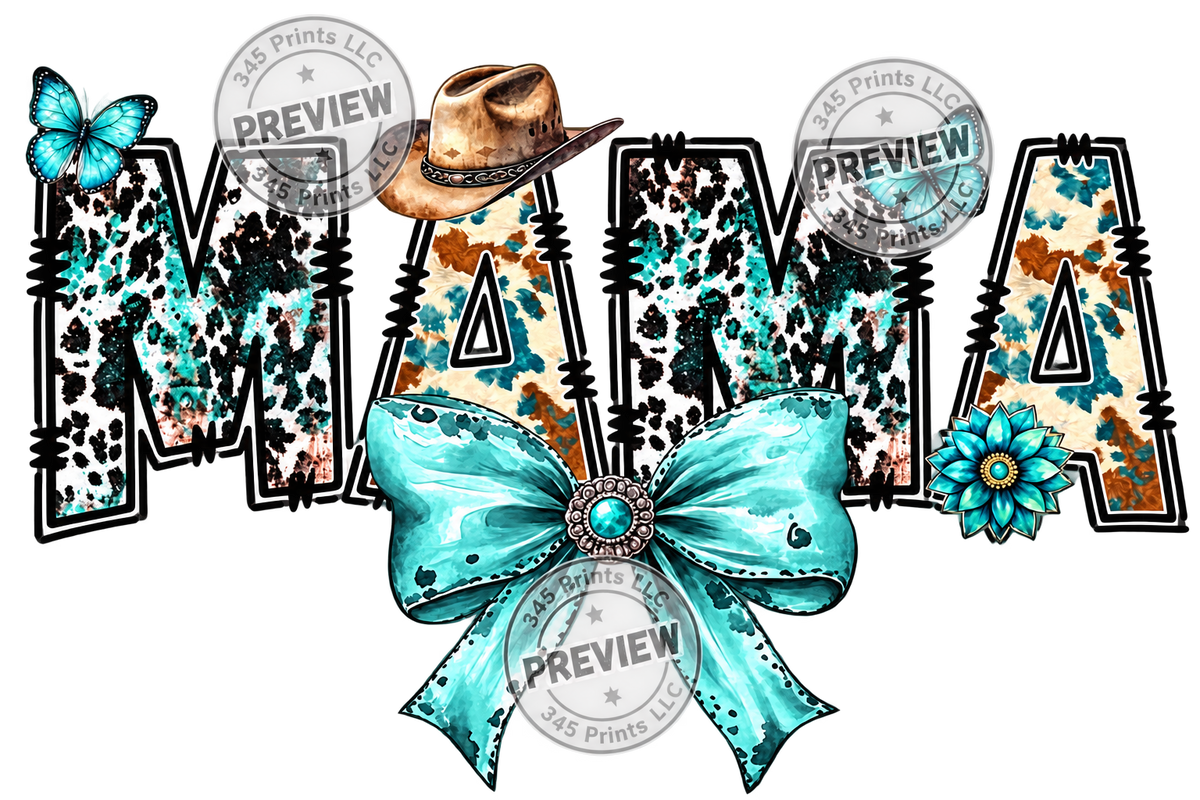 Western Mama – Turquoise Bow — watermarked preview