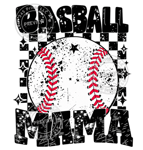 Baseball Mama – Checkered — watermarked preview