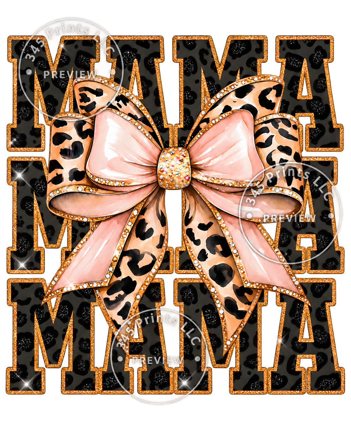 Mama – Pink Leopard Bow — watermarked preview