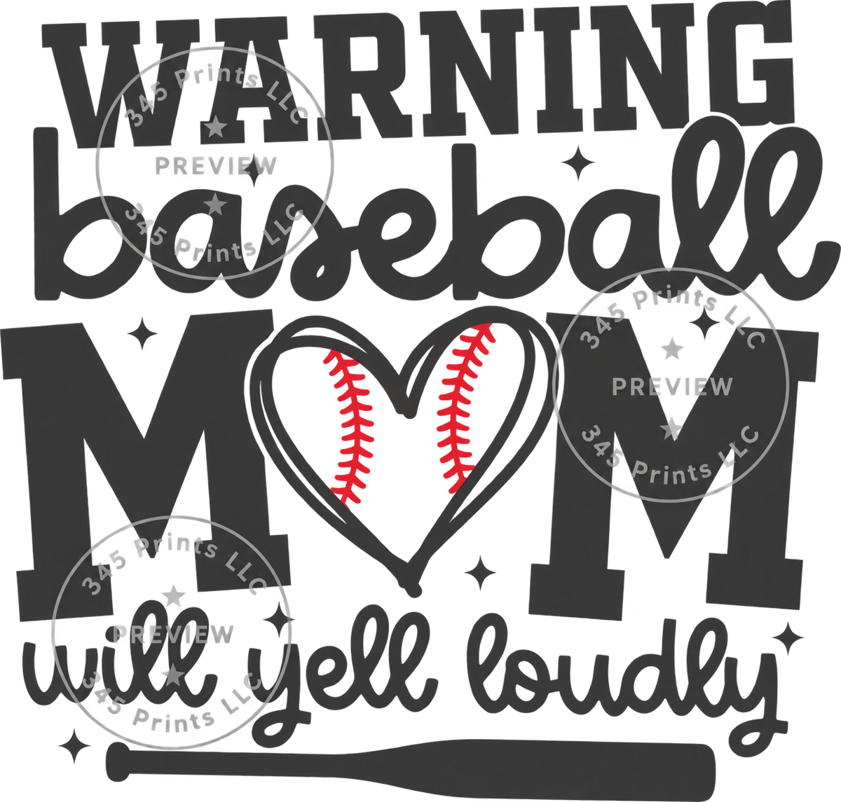 Watermarked preview – Warning Baseball Mom Will Yell Loudly