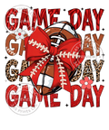 Watermarked preview – Game Day Football Bow – Leopard