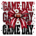 Watermarked preview – Game Day Football Bow – Red and Black