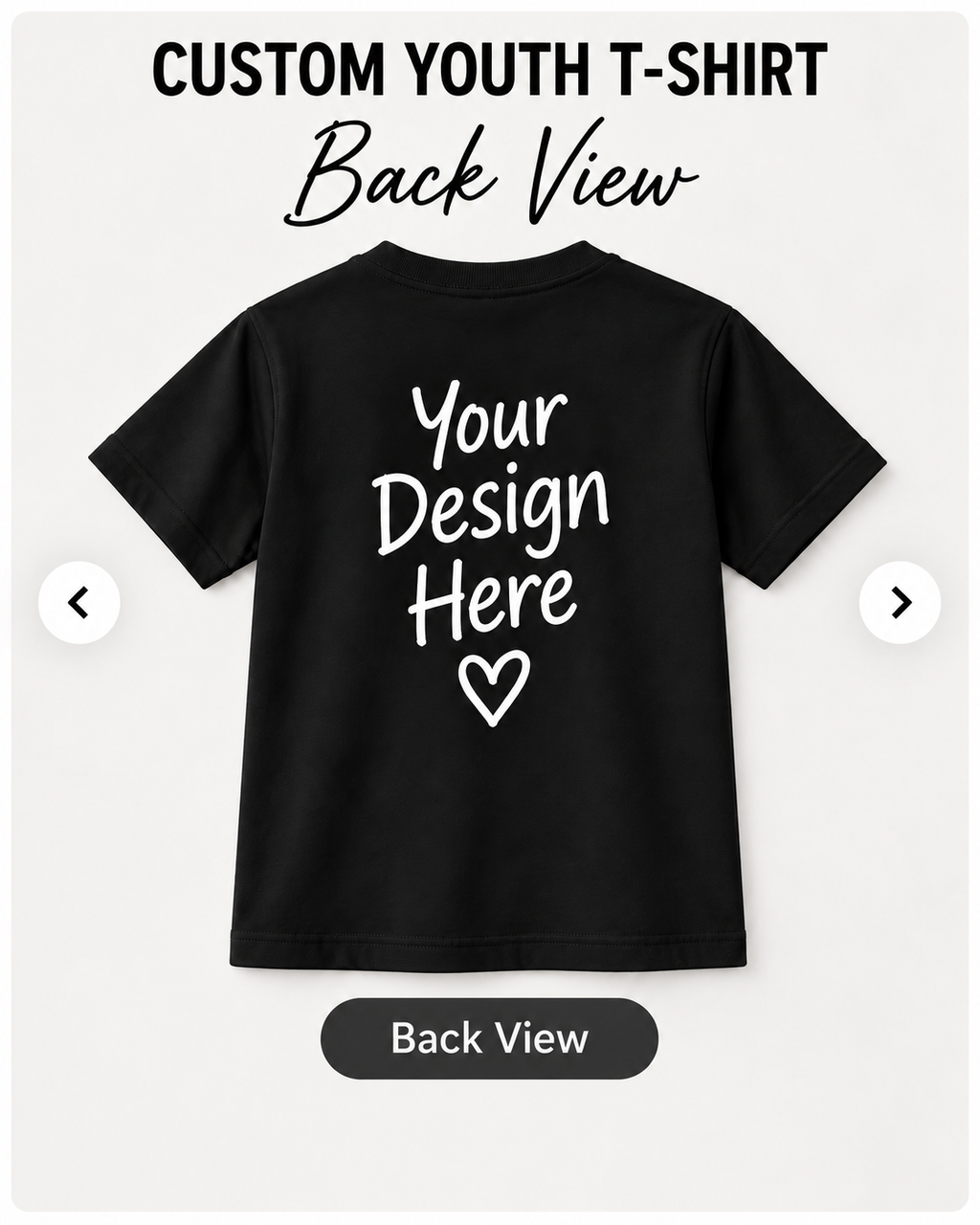 Custom Youth T-Shirt back view