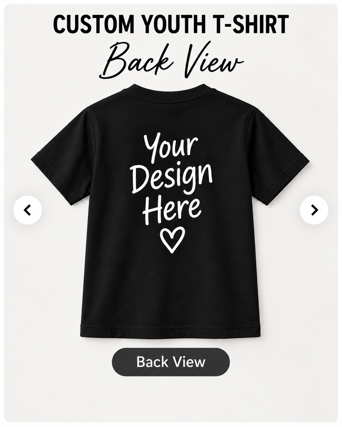 Custom Youth T-Shirt back view