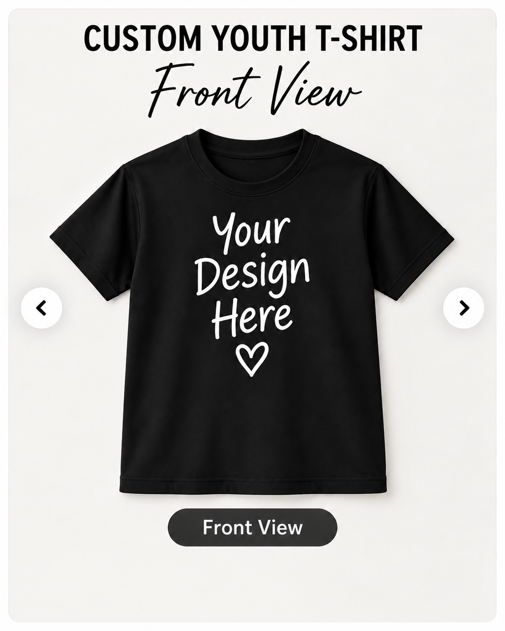 Custom Youth T-Shirt front view