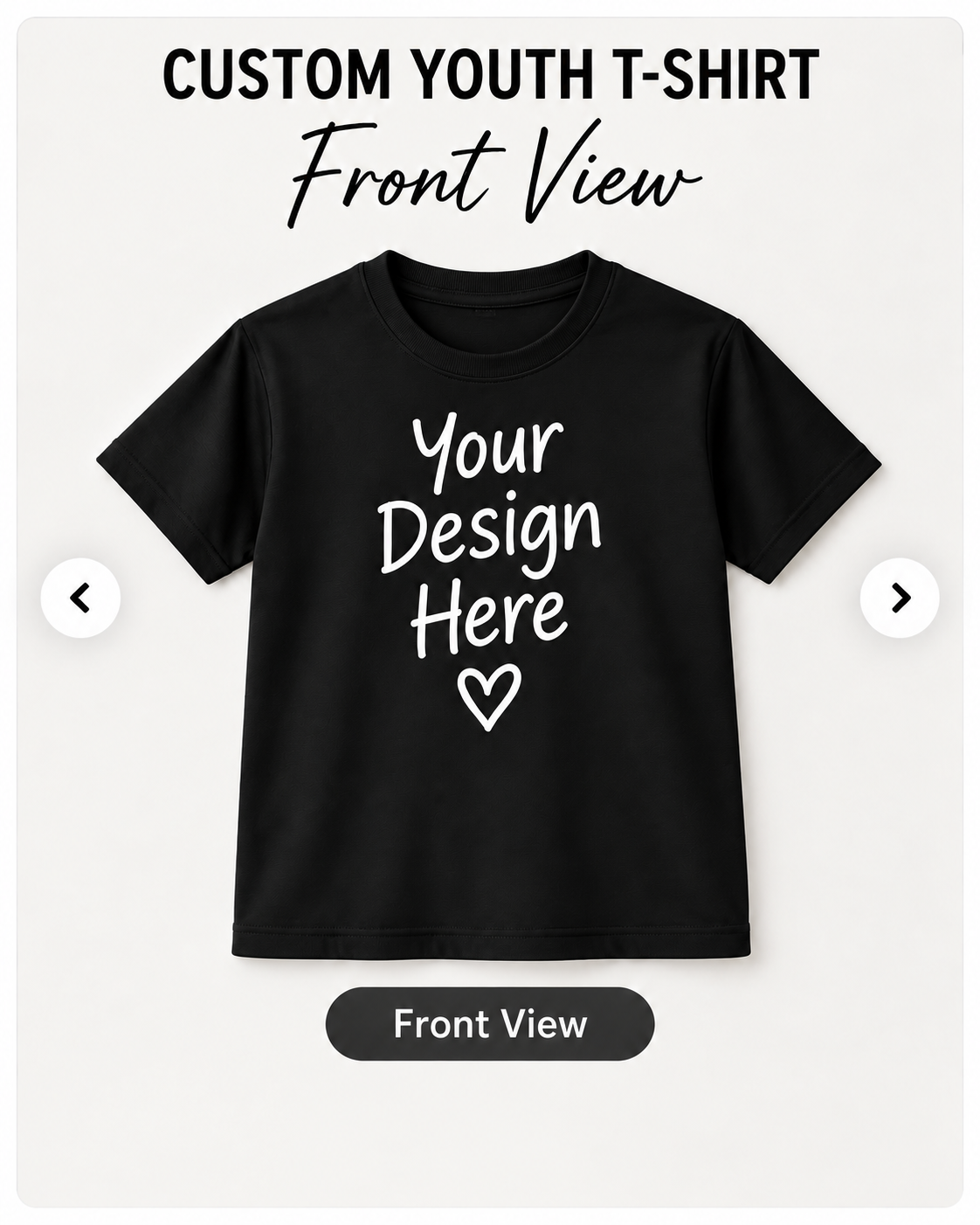 Custom Youth T-Shirt front view